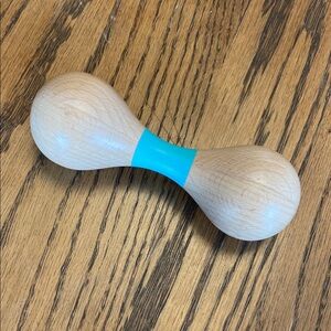 Lovevery Wooden Baby Rattle with Blue Accent